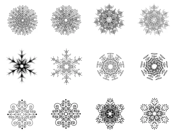 Adornos de copo de nieve — Archivo Imágenes Vectoriales