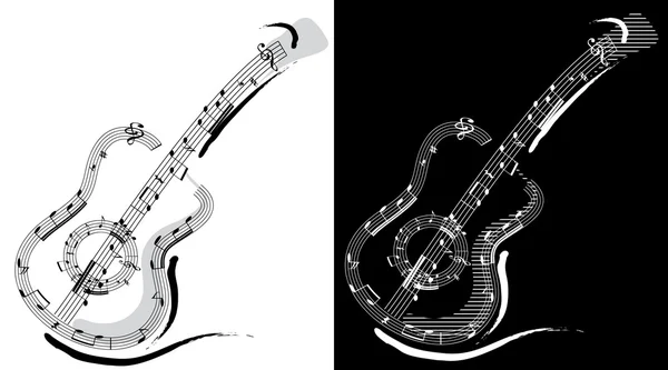 Гітара емблема — стоковий вектор