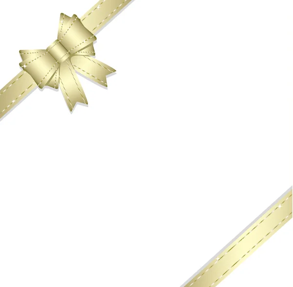 Goldenes Geschenkband und Schleife isoliert auf weiß — Stockvektor