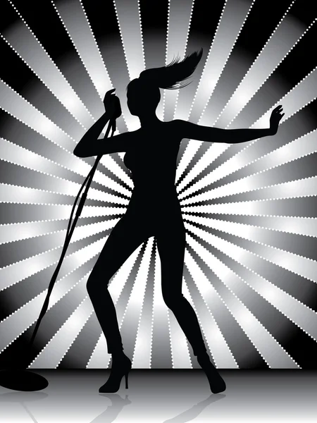 Silhouette de chanteuse — Image vectorielle