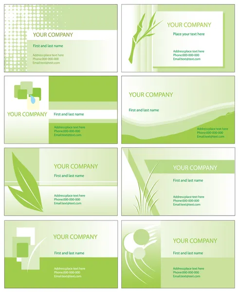 Zöld üzleti kártyák — Stock Vector