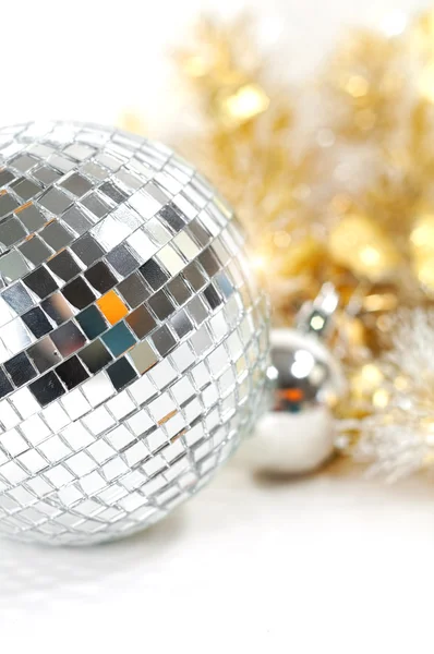 Disco ball with christmas decoration — Stock Photo, Image
