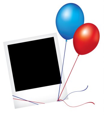 Photo frame with balloons clipart