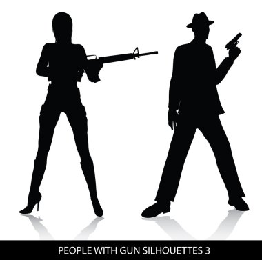 with gun silhouettes clipart