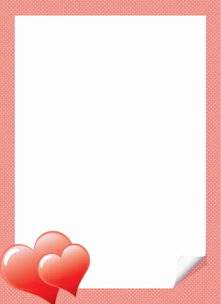Love letter template with hearts — Stock Vector