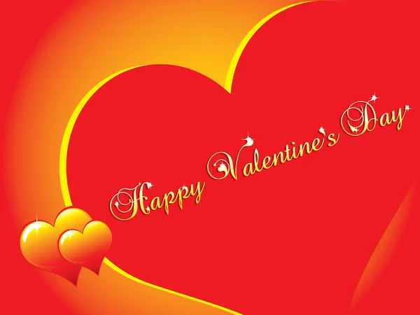 美しい輝く心と幸せのバレンタイン カード — ストックベクタ