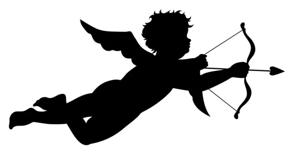 Silhouette Cupidon — Image vectorielle