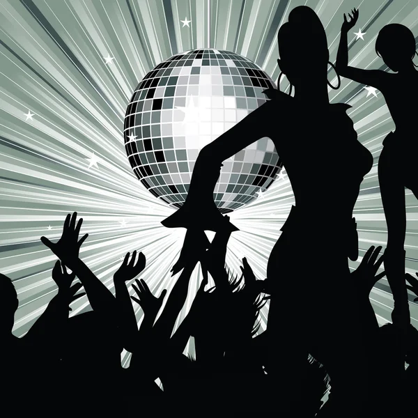 Silhouetten Dansen Retro Party — Stockvector