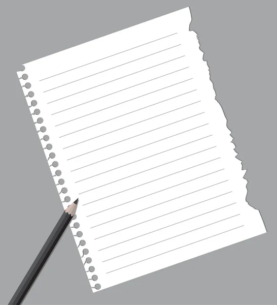 Σημειωματάριο χαρτί με μολύβι — Διανυσματικό Αρχείο