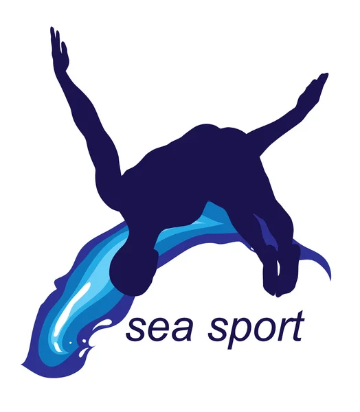 Logo Illustration Sea Sports Club Company — Stock Vector
