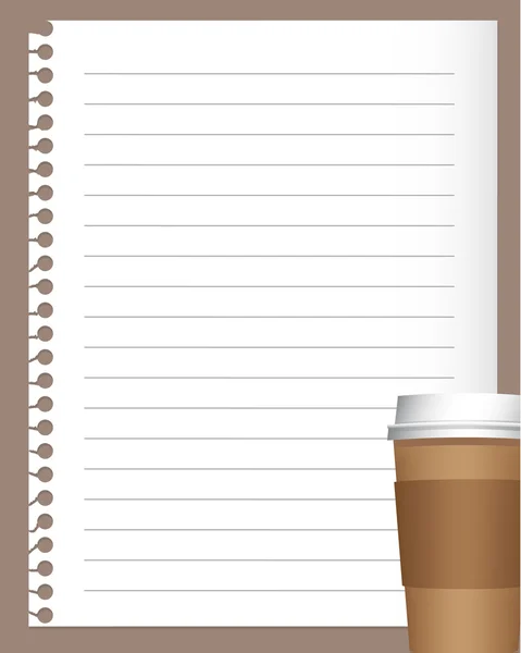 Papier pour ordinateur portable avec café — Image vectorielle