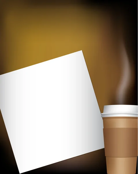 Xícara de café com bloco de notas — Vetor de Stock