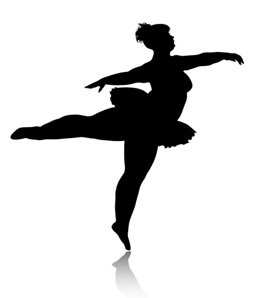Överviktiga ballerina siluett — Stock vektor