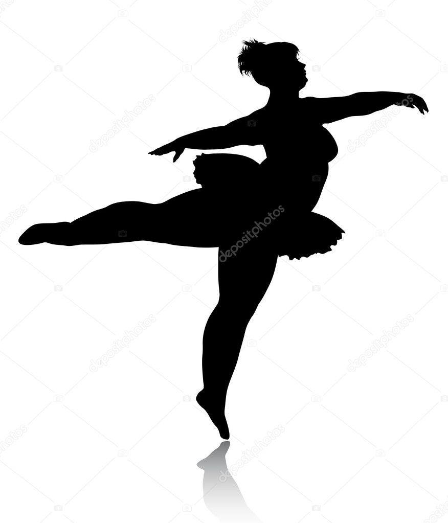 Overweight ballerina silhouette
