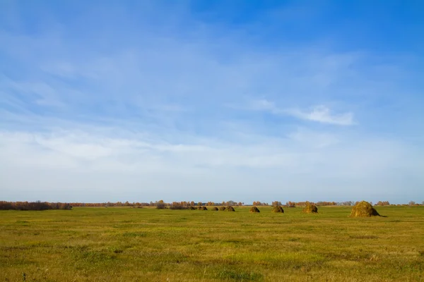 stock image Rural landscape blue cloudy sky