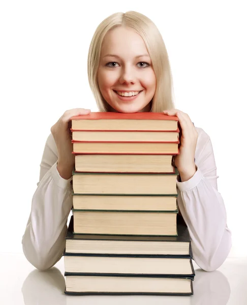Freundliche College Studentin Mit Büchern — Stockfoto