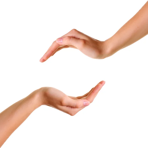 Δύο κοίλο χέρια που απομονώνονται σε λευκό φόντο Εικόνα Αρχείου