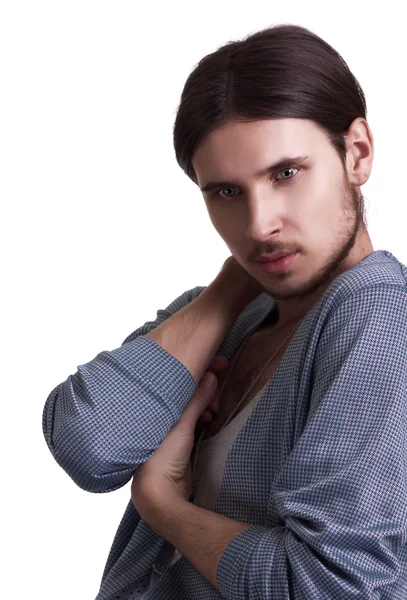Fashion portrait of junge attraktive männer auf weißem hintergrund — Stockfoto