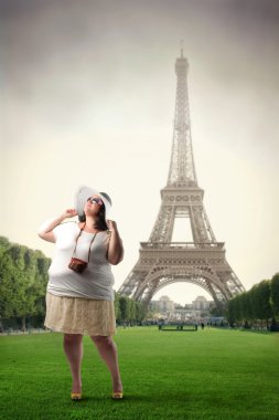 Tourist in Paris clipart
