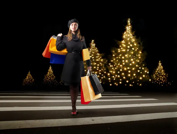 Shopping per Natale — Foto Stock