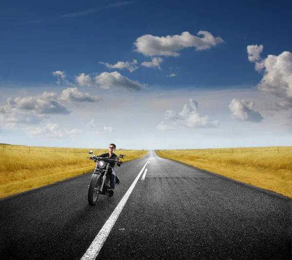Motorcyklist — Stockfoto
