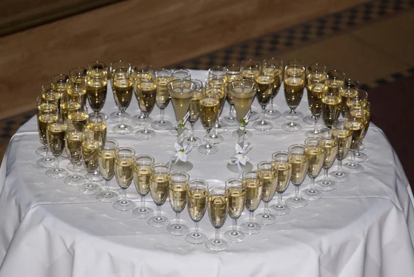Şampanya Bardağı Yapılan Kalp Stok Resim