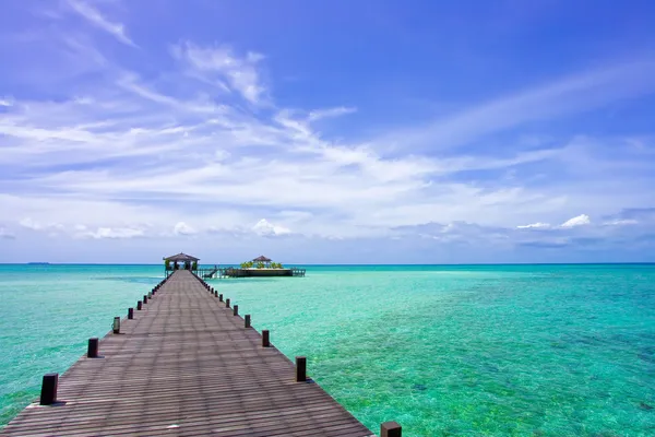 Incrível Resort Tropical Exótico Feito Pelo Homem Ilha Kapalai Meio — Fotografia de Stock