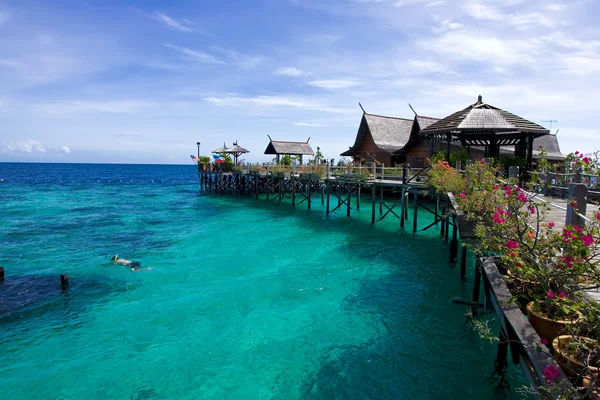 Umělá Kapalai Ostrov Exotickými Tropický Resort Royalty Free Stock Obrázky