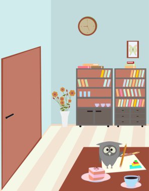 Teacher's room and owl clipart