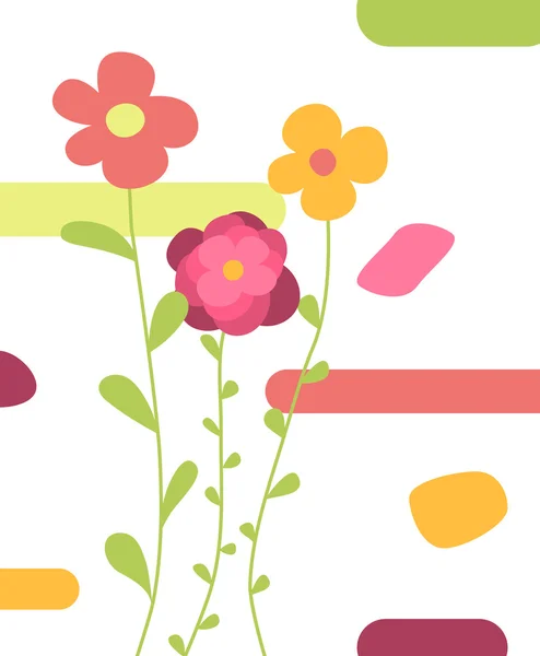Tres flores abstractas — Vector de stock