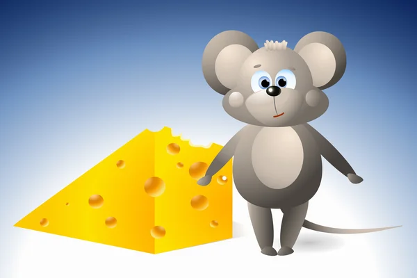鼠标用一块奶酪 — 图库矢量图片