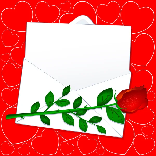 Indywidualną Miłością Listu Czerwona Róża Wektor — Wektor stockowy