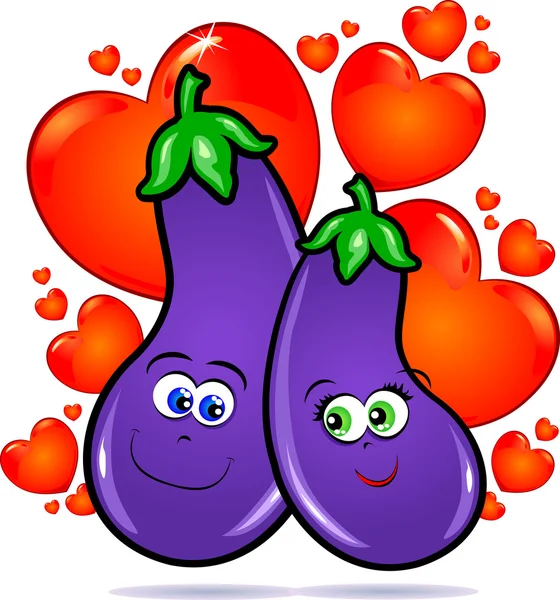 Grönsaker i kärlek — Stock vektor
