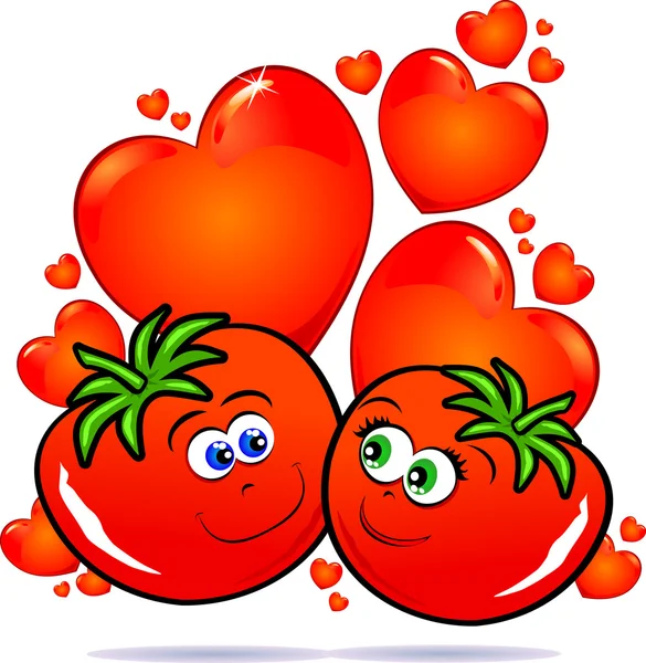 Verliebte Tomaten — Stockvektor