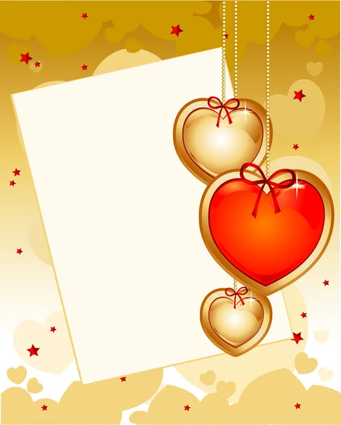 Sevgililer Günü Kalpleri Mektup Vektör Ile Kişiselleştirilmiş Tebrik Kartı — Stok Vektör
