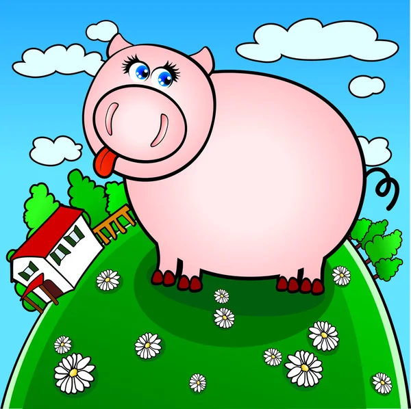 搞笑猪农场 — 图库矢量图片