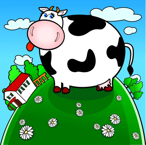 有趣的奶牛 — 图库矢量图片