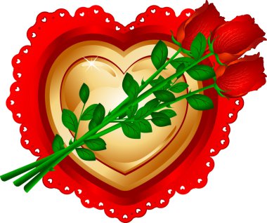 Heart with roses clipart