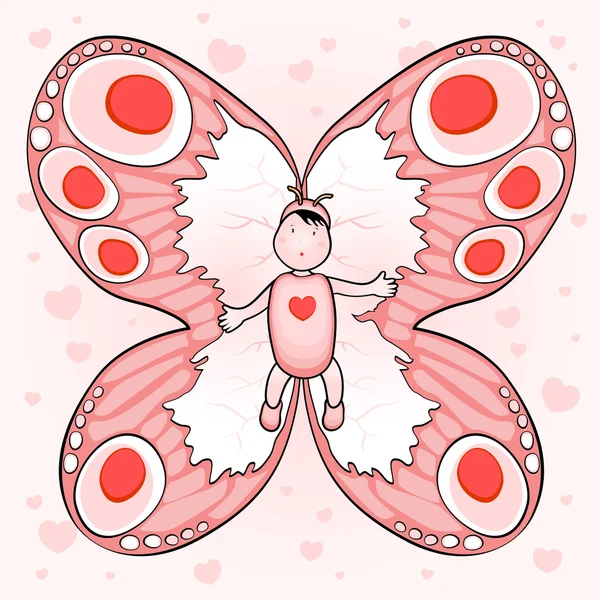 Baby butterfly (female) — Stock Vector
