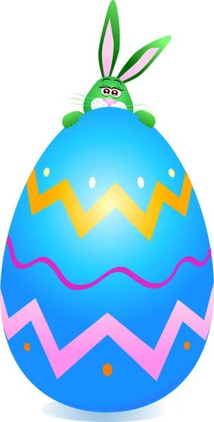 Conejo y huevo de Pascua — Vector de stock