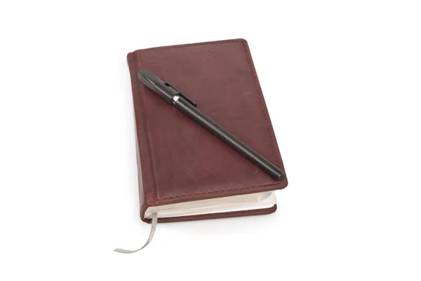Diário e caneta — Fotografia de Stock