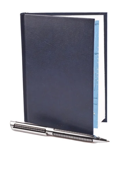 Дневник и ручка — стоковое фото