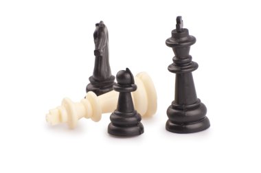 Beyaz bir arka plan üzerinde izole satranç taşını