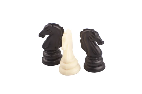 白い背景で隔離のチェスのコマ — ストック写真
