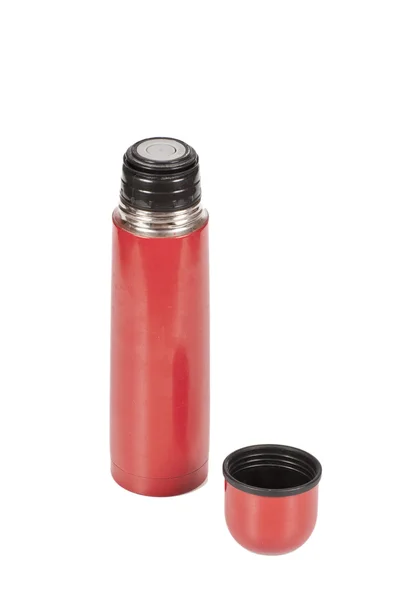 孤立在白色背景上的红色热水瓶 — 图库照片