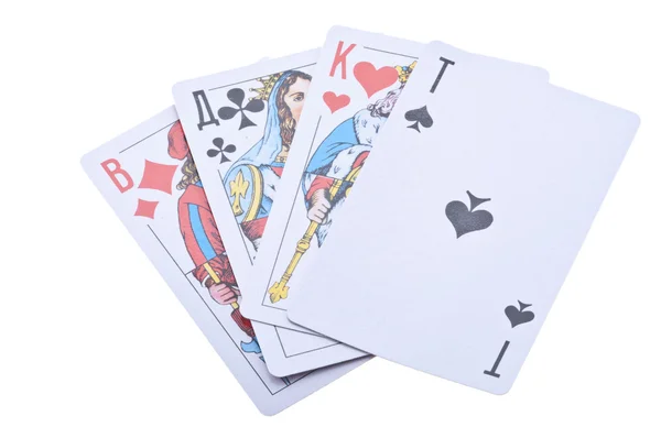 Bunch Playing Cards Isolated White Background — Stock Photo, Image