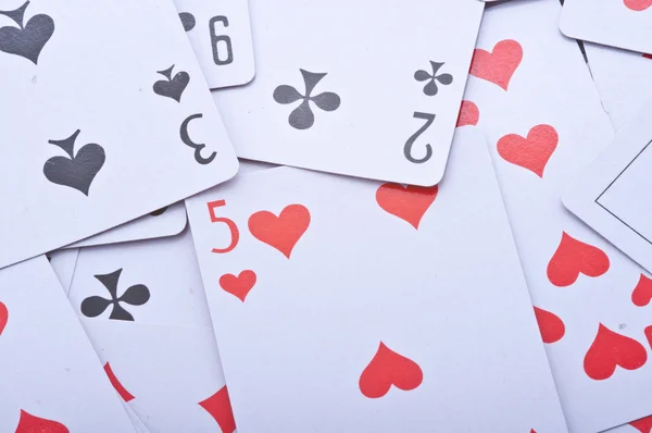 Bunch Playing Cards Isolated White Background — Stock Photo, Image