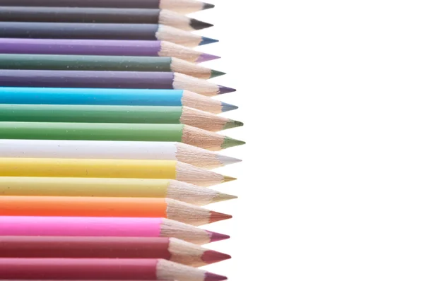 Lápices Colores Aislados Sobre Fondo Blanco —  Fotos de Stock