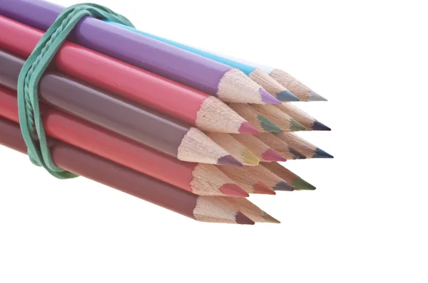 Lápices Colores Aislados Sobre Fondo Blanco —  Fotos de Stock