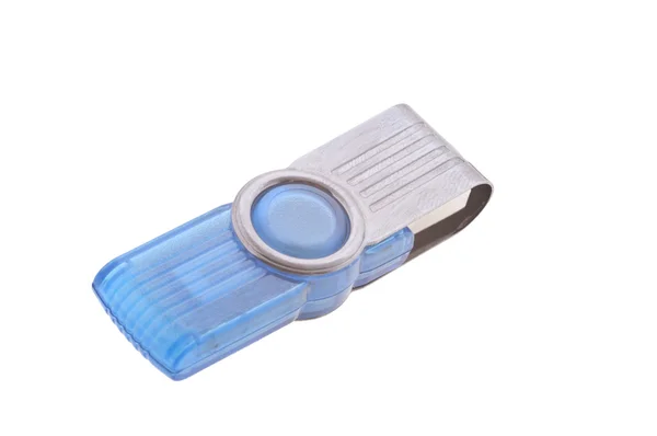 Blue Flash Card Isolato Uno Sfondo Bianco — Foto Stock